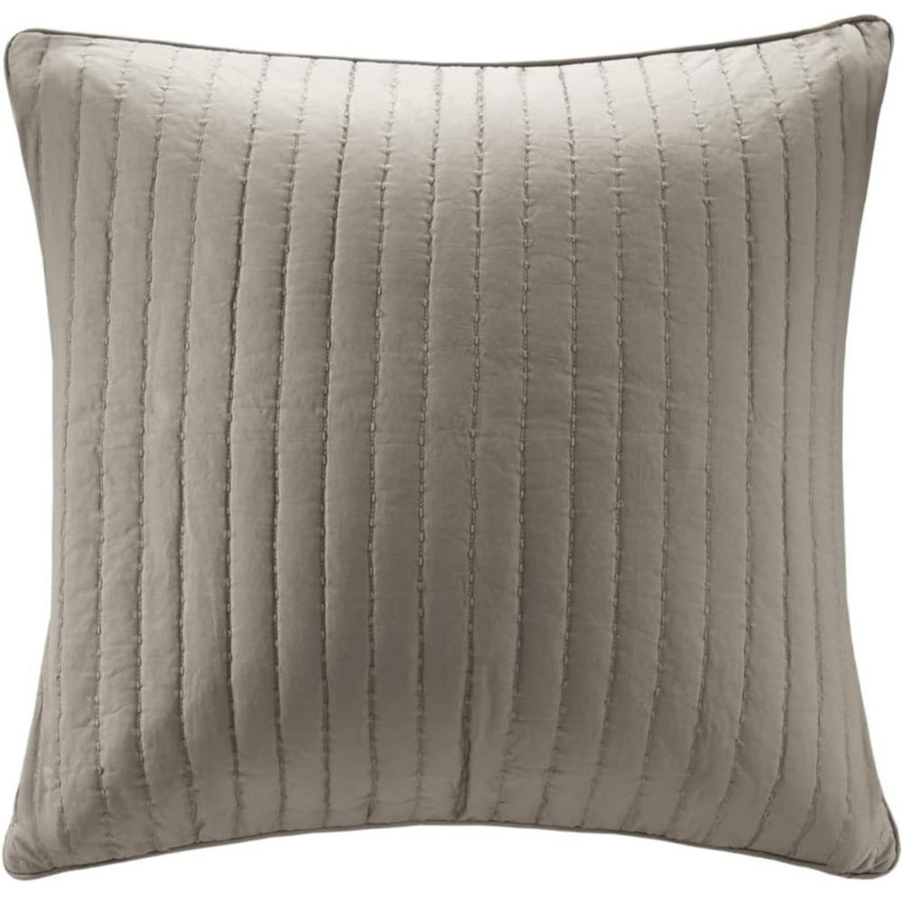 INK+IVY Pillow Euro Sham, 26"x26", Quilted Taupe‎